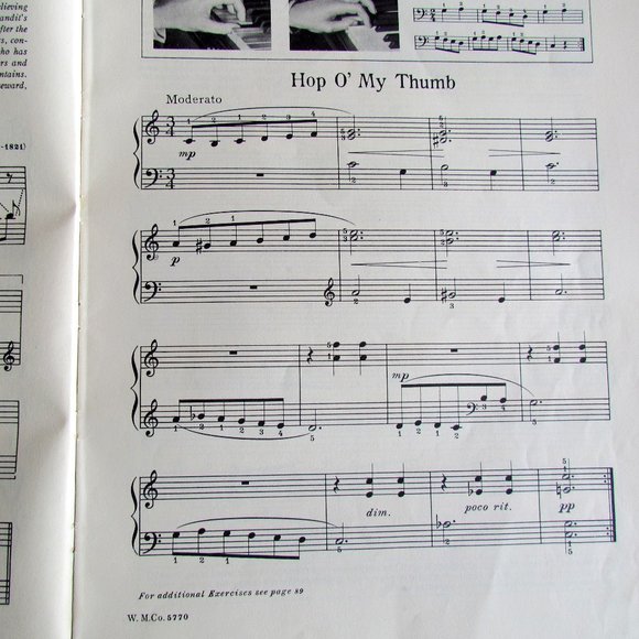 PIANO LESSON BOOK, JOHN THOMPSON'S SECOND GRADE BOOK, WILLIS MUSIC, 1937 VINTAGE - Picture 5 of 11